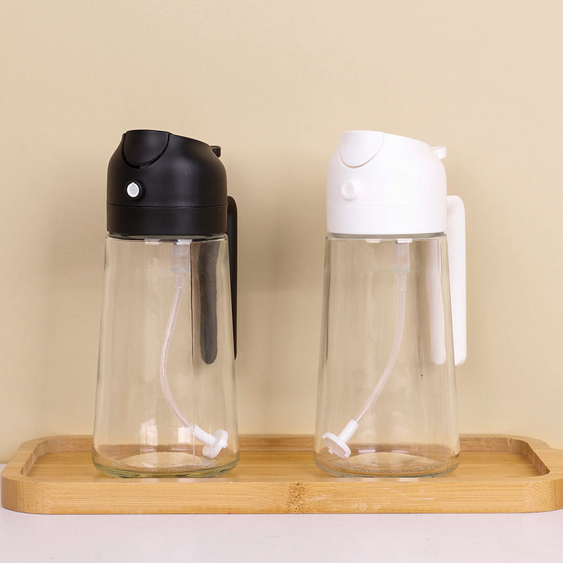 New Two-in-one Glass Oil Pot Kitchen Soy Sauce Bottle Atomization Bottle