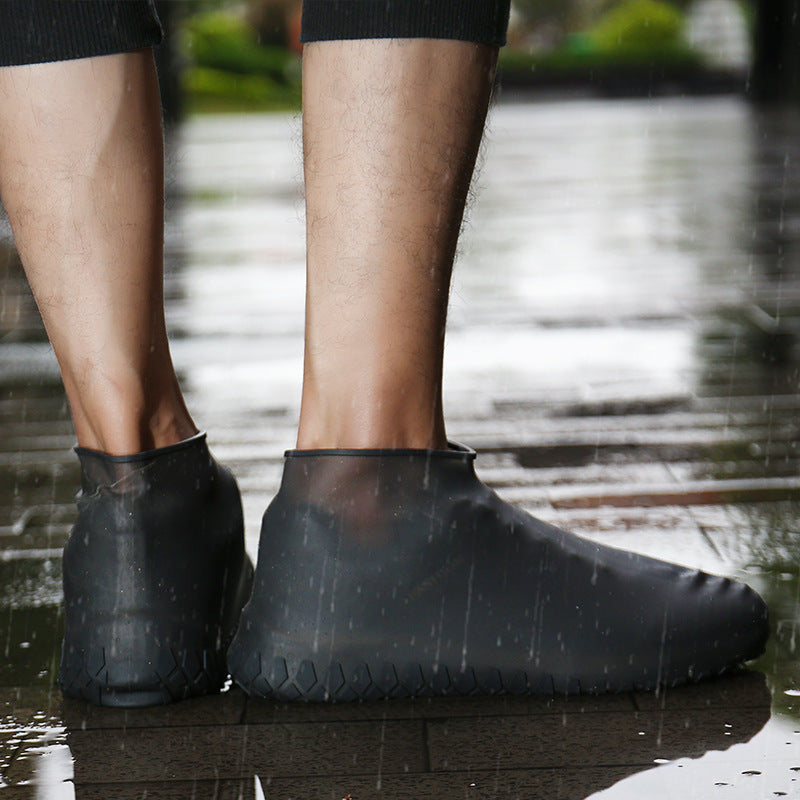 Silicone Waterproof Rain Boot Cover Thickened Non-slip Wear-resistant Sole Shoe Cover