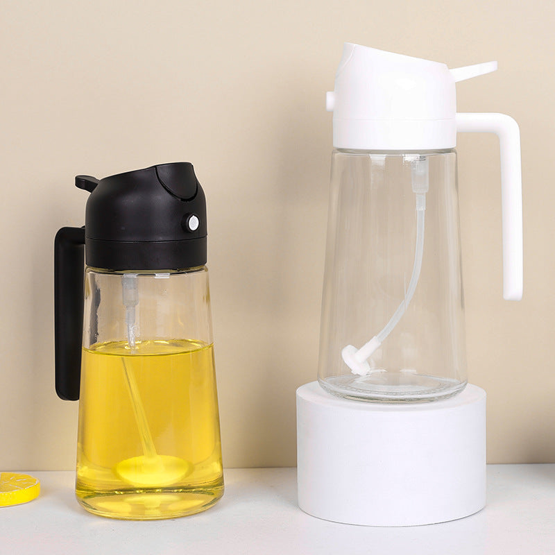 New Two-in-one Glass Oil Pot Kitchen Soy Sauce Bottle Atomization Bottle