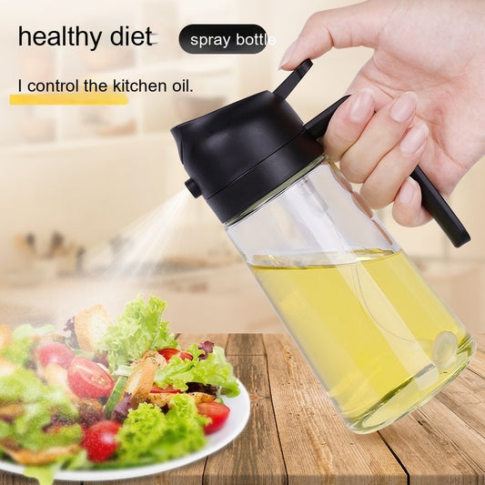 New Two-in-one Glass Oil Pot Kitchen Soy Sauce Bottle Atomization Bottle